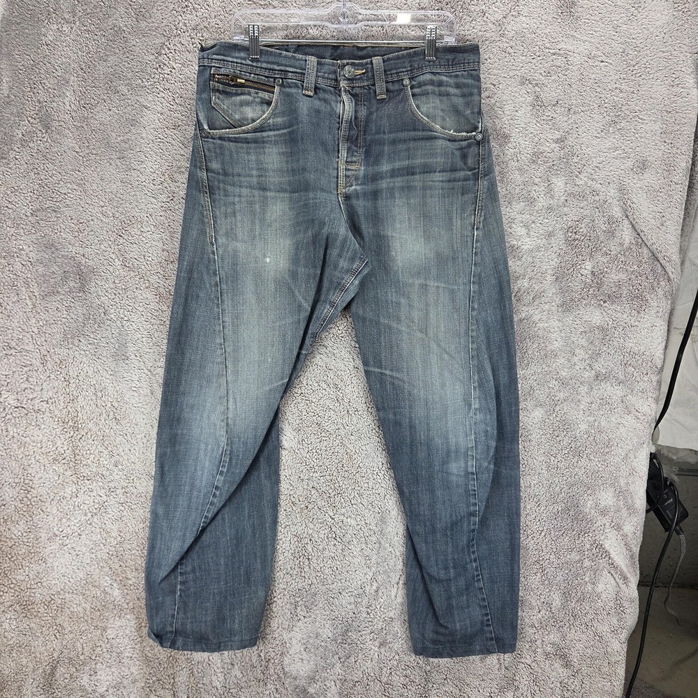 VTG Levis Engineered Jeans Mens 34x34 Blue 10th Anniversary Twisted Button Fly